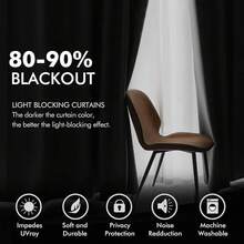 2 Panels Blackout Curtains Solid Soft Grommet Mustard Yellow Thermal Insulated Soundproof Room Darkening Curtains/Drapes/Panels Fall Living Room Bedroom 52 X 90 Inch - 黑色 - 查看 5