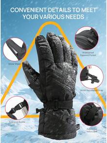 ¡RecomendadoTRENDOUX Guantes de invierno para esquí resistentes al agua: 3M Thinsulate -40 °   F a prueba de viento cálido hombre mujer guantes aislados con pantalla táctil antideslizante¡Top de Temporada - Negro - Ver 6