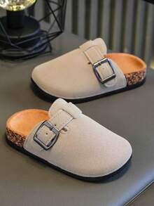 HAHABOBO 1 para jednokolorowych kapci dziecięcych, odpowiednich dla chłopców i dziewcząt, lekkich i uniwersalnych, można je nosić w pomieszczeniach, na zewnątrz i na plaży, odpowiednie na każdą porę roku, w tym lato i jesień - Morela - Zobacz 4