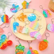 6 件套 Pop Didget Toys 套装，各种硅胶彩虹 Popper Didget Toys，适合生日礼物、复活节篮子礼物、圣诞节礼物 - 彩色 - 查看 6