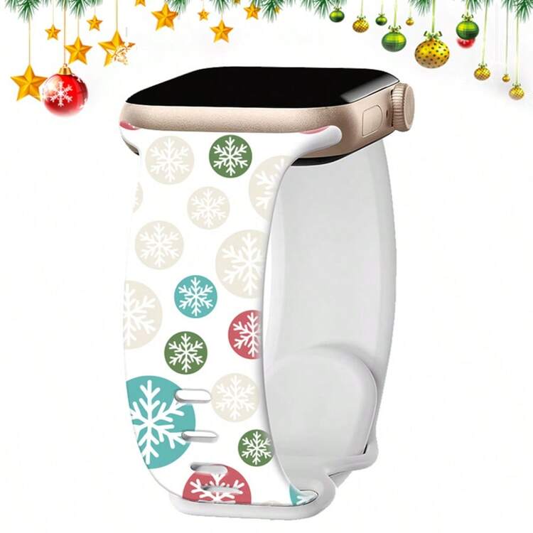 Christmas Band For Apple Watch 46mm 40mm 41mm 42mm 44mm 45mm 49mm 38mm, Soft Sport Silicone Replacement Strap For Series Ultra 10 9 8 7 6 5 4 3 2 1 SE - 42 44 45 49/46mm series 10 - View 11