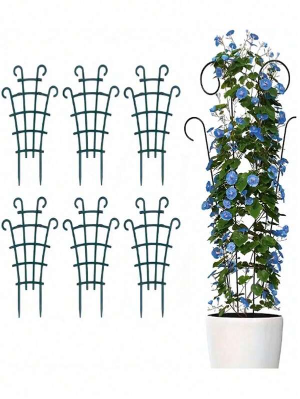 1 szt. składanych ram podporowych do roślin – wytrzymałe plastikowe ramy kratowe, odpowiednie do użytku wewnątrz i na zewnątrz, idealne do winorośli, róż i warzyw – idealne na tarasy, trawniki, werandy, balkony, akcesoria do roślin, rośliny doniczkowe, siatki wspinaczkowe DIY i ich rozmieszczanie