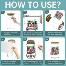 ELEWINS 12pcs Professional Grade UV DTF Cup Wraps For 16oz Tumblers - Funny Quotes Insulated Tumbler Wraps Permanent Scratch-Resistant Transfers For Glass & Mugs - Easy-Peel UV DTF Transfers For Smooth Surfaces - Fits 16oz Cups| Waterproof & Dishwasher Friendly Transfer Paper Craft Supplies( Without Mugs)