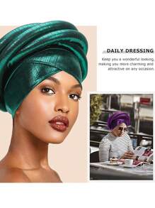 女士夸张非洲头巾交叉帽檐立体造型高档宴会头饰 - 彩色 - 查看 4