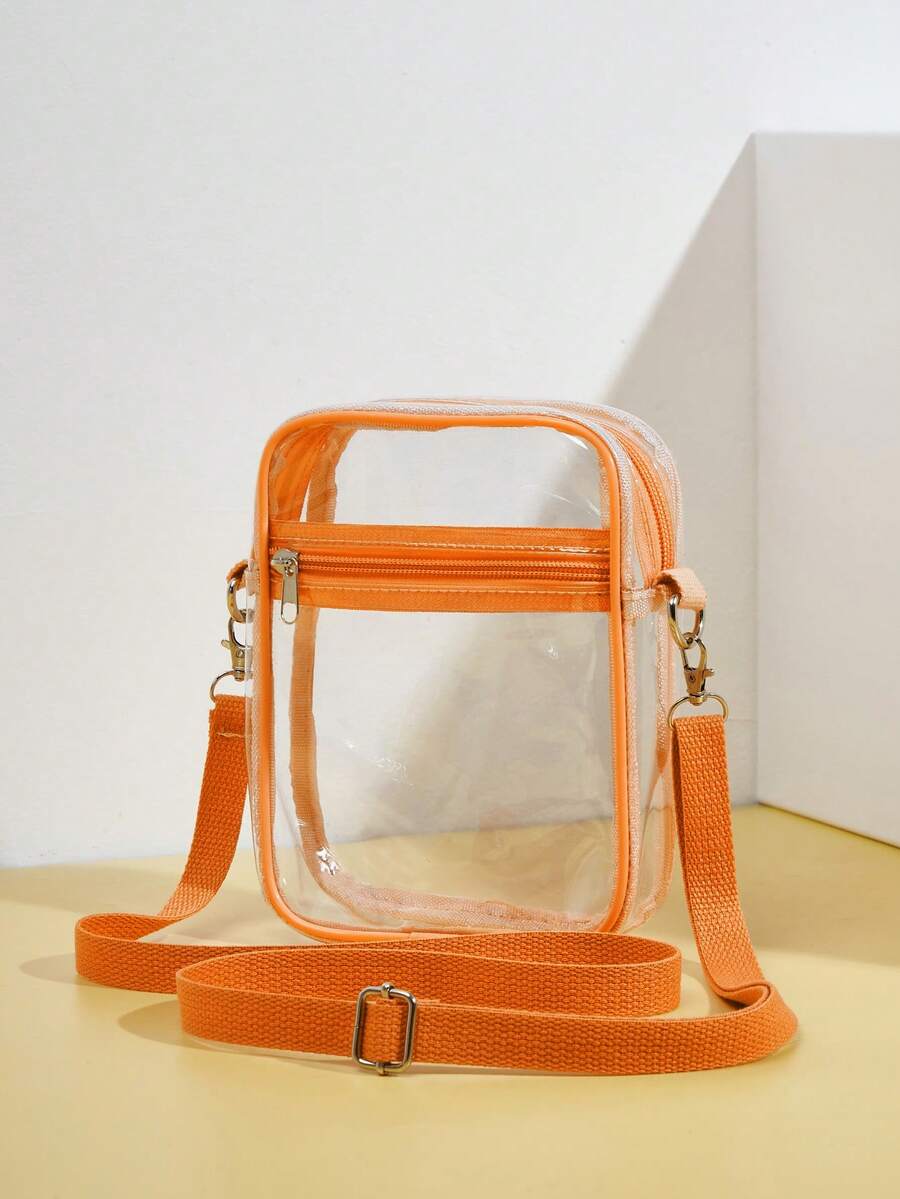 Women's Mini Clear Beach Crossbody Phone Bag Stadium Bag, Stadium Approved 19 X 14.5 X 5 Clear Transparent Purse Bag For Concerts Sports Events Festivals