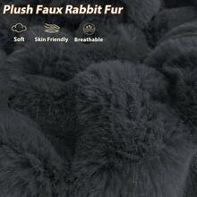 Fluffy Faux Rabbit Fur Bean Bag Chair Cover(No Filler) , Soft Stuffed Fuzzy Animal Storage Bubble Bean Bag Home Decoration, Comfy Shaggy Furry Beanbag Cover Teens Adults, Dark Grey