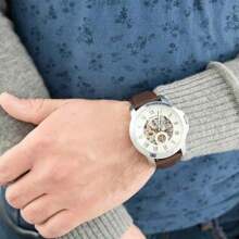 Fossil Fossil Men's Automatic Mechanical Leather Three-Hand Watch Stainless Steel Case/Scratch-Resistant Glass Mirror ME3052/ME3053/ME3054/ME3095