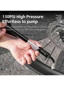 مضخة دراجة صغيرة WEST BIKING 130 رطل/بوصة مربعة، اكسسوارات دراجة صغيرة 1 مضخة هواء يدوية محمولة من سبيكة الألومنيوم خفيفة الوزن وقوية، مناسبة للدراجات الهوائية الخارجية، تنفخ الإطارات بسرعة للدراجات الهوائية الطرقية والجبلية، إلخ. مضخة هواء سيارة