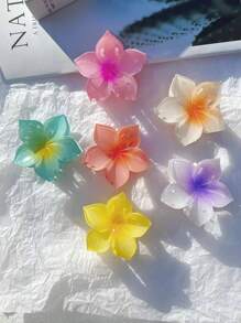 3 peças/4 peças Grampos de Cabelo com Flor de Lírio Ombré, Acessórios de Cabelo Versáteis Grampos de Cabelo com Flor, Acessórios de Outono e Inverno para Looks de Férias Femininos