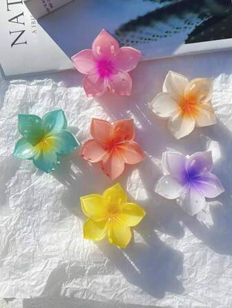 3 pièces/4 pièces Pinces à cheveux à fleurs de lys dégradées, accessoires de cheveux polyvalents pinces à cheveux à fleurs