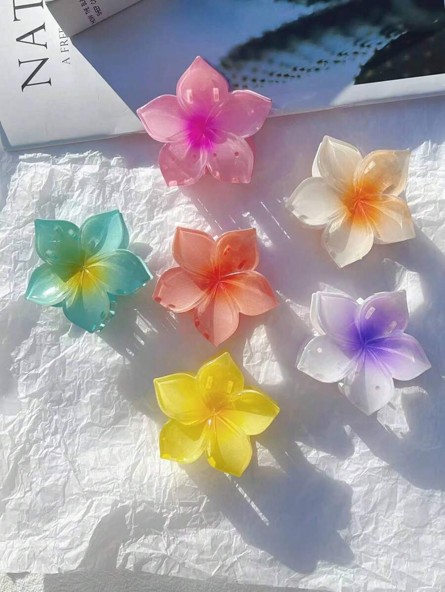 3 peças/4 peças Grampos de Cabelo com Flor de Lírio Ombré, Acessórios de Cabelo Versáteis Grampos de Cabelo com Flor, Acessórios de Outono e Inverno para Looks de Férias Femininos