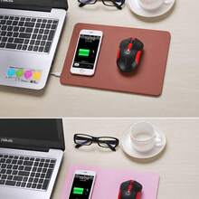 1pc Custom Leather Wireless Charging Mat,Leather Mouse Pad,Personalized Wireless Phone Charger,15W Fast Charger,Gift For Her,Docking Station, Anniversary,Father's Day Gifts