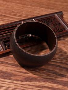 Vintage Bohemian Style Wooden Bangle Bracelet - Coffee - View 2