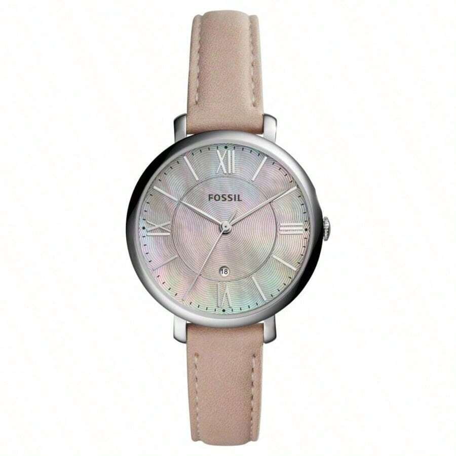 Fossil Fossil Women's Quartz Leather Three-Hand Watch Mother Of Pearl Stainless Steel Case/Glass ES4151/ES4099/ES3988/ES4274