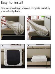 1pc Stretch Thickened Warm Sofa Cover, Non-Slip Full Coverage Sofa Seat Cushion, Suitable For All Seasons, Fabric Sofa Slipcover, Machine Washable, Dust-Proof, Pet-Friendly, Decorative Sofa Protector, Adjustable For Corner Sofa, Bedroom, Office, Living Room 1/2/3/4 Seater - Light Grey - View 12