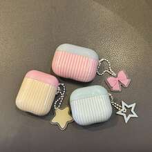 1 件独特可爱条纹保护壳适用于 Pro 第 1/2/3/4 代蓝牙耳机 - 彩色 - 查看 3