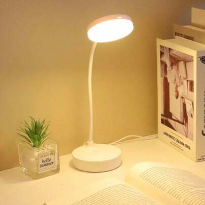 Đèn bàn LED có nguồn điện USB Đèn đọc sách hình tròn Đèn ngủ nhỏ di động có ba màu mờ Dễ dàng gấp và uốn cong, Thích hợp cho phòng ngủ, đầu giường, bàn làm việc nhỏ, học tập trong ký túc xá, đèn bàn văn phòng