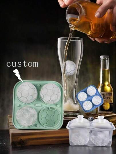 Football Silicone Mold, Party Cocktail Ice Cubes Custom Silicone Mold. Personalized Ice Cube Molds, Then Cast With Silicone.