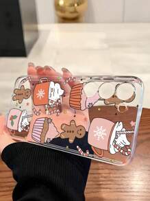 1 pieza Funda de teléfono suave con diseño de hombre de jengibre navideño compatible con iPhone, Honor, Redmi, Galaxy A04e/12/A13/A14/A34/A50/A52/A53/A54/S21/S22/S23/S24/S25/S25Ultra, 6A/7A/8A, 12T/13T, resistente al agua, a golpes y a arañazos