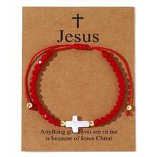 Cadena de cuentas de cruz ajustable hecha a mano | Joyería religiosa para hombres y mujeres | Regalo perfecto para el , uso diario, inspiración espiritual