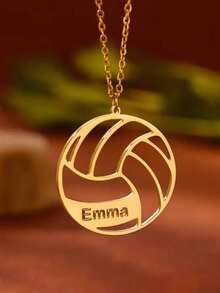 1 st. Anpassat personligt graverat volleybollhängehalsband, personliga sportsmycken, modern, färgglad, söt, julklapp - Multifärgad - Visa 2