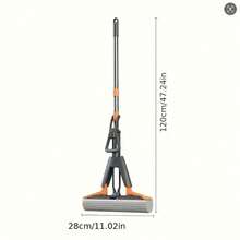 Multifunctional Bi-Fold Pressure Suction Floor Mop, New Household Sink Viscose Floor Cleaning Tool, Suitable For Kitchen, Bathroom Tiles And Hardwood Floors, Essential Cleaning Products And Daily Necessities - 灰色 - 查看 3