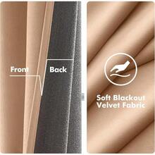 2 Panels Blackout Curtains Solid Soft Grommet Mustard Yellow Thermal Insulated Soundproof Room Darkening Curtains/Drapes/Panels Fall Living Room Bedroom 52 X 90 Inch - 淺褐色的 - 查看 3