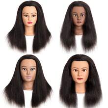 Mannequin Head Human Hair Mannequin Head With Hair 14 Inch 100% Real Hair Manikin Head Doll Head For Hair Styling Hair Mannequin Head - Black - View 12