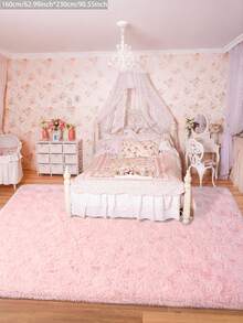 4 英尺 X 6 英尺柔软毛茸茸地毯，可洗地毯垫，适用于客厅、卧室、宿舍、大学、公寓，粉色地毯装饰，适合男孩和女孩的房间