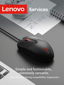 Lenovo 联想M280S经典有线鼠标，商务办公家用，经典黑色，人体工学设计，舒适耐用，USB有线连接，多平台兼容 - 黑色 - 查看 3