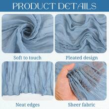 16 Pack Dusty Blue Cheesecloth Boho Gauze 21x120 Inch Rustic Romantic Long Table Runner For Wedding Party Bridal Shower Thanksgiving Christmas Decoration - Dusty Blue - View 4