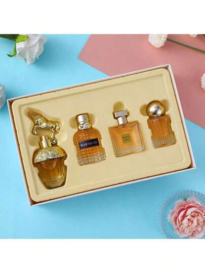 4 Piece Set, Women's Perfume Spray Gift Box, Lasting Fragrance, 4different Flavors, Perfect For Holiday Gifts, Dates, Daily Life, Parties
