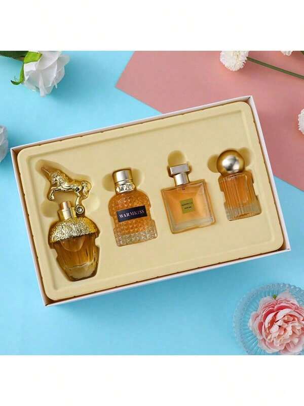 4 Piece Set, Women's Perfume Spray Gift Box, Lasting Fragrance, 4different Flavors, Perfect For Holiday Gifts, Dates, Daily Life, Parties