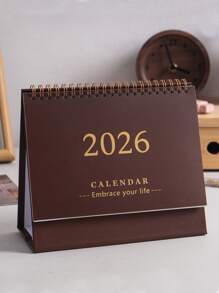 1PC 2025-2026.12 Desk Calendar Daily Plan Memo English Calendar Desktop Small Objects School Supplies