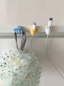 Organisateur de câbles avec crochet pour le pouce, support de câble de données, pince de bureau, crochet adhésif mural, cintre multifonction de couleur macaron, rangement et organisation de bureau