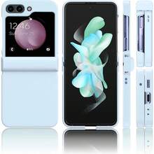 keshengtai 1 件糖果色铰链全覆盖手机壳适用于三星 Galaxy Z Flip7 7FE 6 5 4 3 5G 防水防震防摔防刮 - 淺藍色 - 查看 2