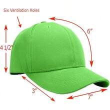 Bulk Lot 12-Pack Adjustable Size Plain Blank Solid Color Baseball Caps - Green - View 2