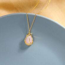 Tulip Dream Crystal Necklace For Women Casual Fashion Collarbone Chain New Noble Elegant Unique Inlaid Diamond Choker - 粉色 - 查看 4