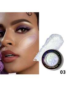 MSFLIBNH 1PC 高光粉，提亮面部，立体轮廓，闪亮高光，土豆泥质地，单色珍珠光泽，适合所有肤色，轻巧时尚的设计，送给妈妈的礼物，两种文字模型随机发货，不会影响使用效果