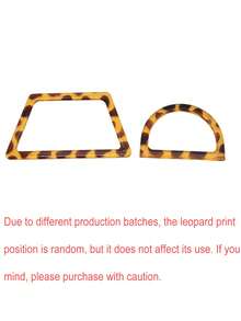 2/4件装梯形和半圆形DIY装饰包带,豹纹D形包带,仿豹纹梯形包带,扁平树脂手提包带,适用于礼盒、钱包、钩编和编织工艺品、DIY手提包制作,是送给爱人、亲戚、朋友、同学、同事、老师的绝佳礼物。 - 彩色 - 查看 11