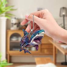 1 pièce Porte-clés, nouveau porte-clés personnalisé à la mode sous forme de pendentif, idéal pour les cadeaux et les petits présents pour les amis lors des festivals et des célébrations. Accessoire en alliage métallique léger et durable avec une forme personnalisable, parfait pour les clés de voiture, les sacs à main ou la décoration de bureau au quotidien. Cadeau élégant pour les femmes et les hommes, idéal pour les faveurs de fête ou les cadeaux d'entreprise, complète les sacs à main, les sacs à dos et les collections de clés. Artisanat de haute qualité et accessoire portable au quotidien. - Multicolore - Voir 3