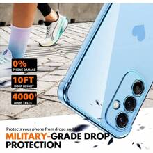 For Samsung Galaxy A16 4G/5G Case With 2 Screen Protector, Full Camera Lens Protection, Heart Plated Girly Women Heart Soft TPU Shockproof Samsung A16 Phone Case, Blue