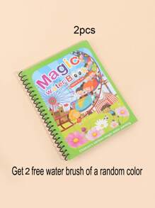 1 Pc Interesting Watercolor Book, Watercolor Painting Book With A Variety Of Cartoon Patterns, Fashion Coloring Book To Enhance Imagination And Cultivate Students' Interest In Handmade DIY Graffiti, Friend's Stationery Picture Book, 1 Random Colored Pen, School Supplies For Little Artists - A Must-Have For The Back-To-School Season,Back To School