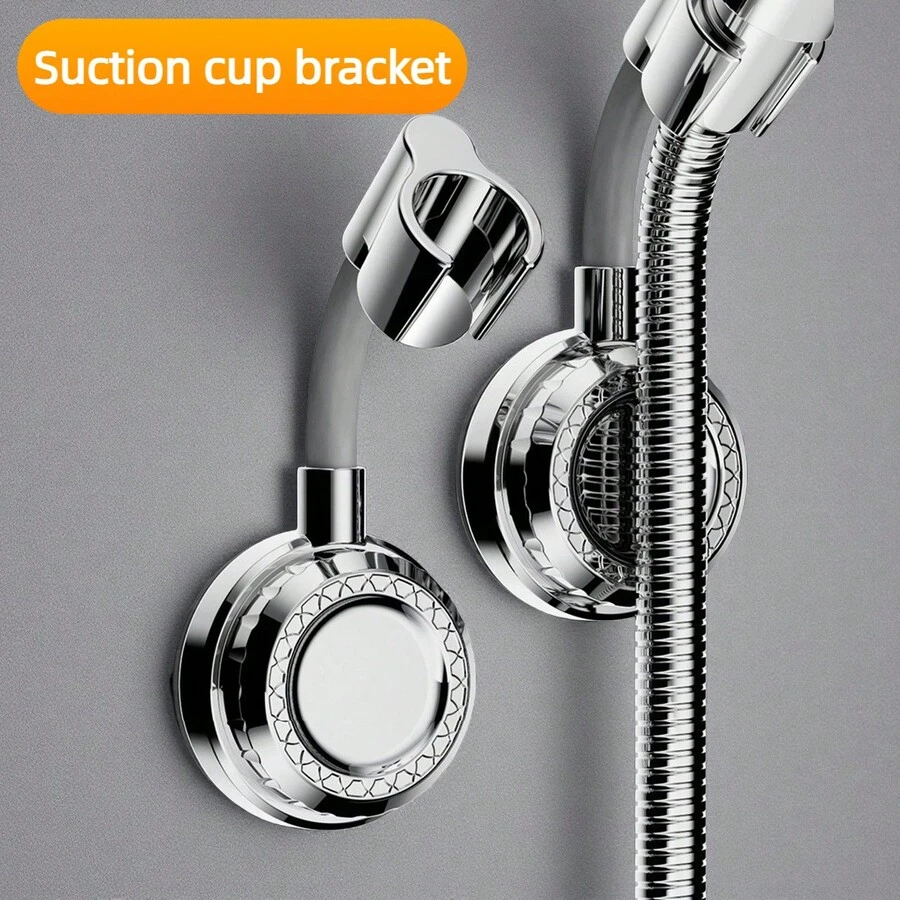 [No Drill]Suction Cup Shower Head Holder - Adjustable Bathroom Shower Bracket For Handheld Sprayer, Universal Fit (360° Rotation, Strong Adhesion) Bathroom Accessories Bathroom Tools