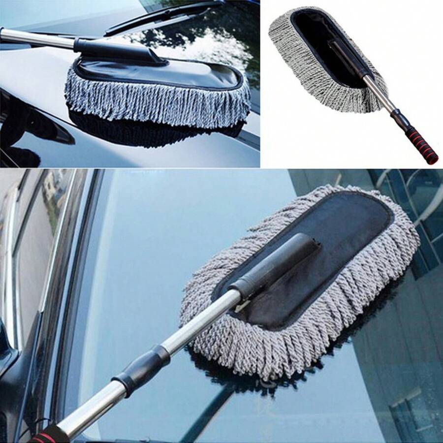 BriSunshineCar Duster Microfiber Duster Car Dust Removal Retractable Dust Cleaning Br - 黑色 - 查看 1