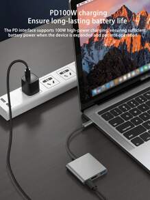 三合一 Type-C 适配器，USB 3.0 接口，支持鼠标、键盘、U盘转换器，多功能 OTG 适配器，高速传输 - 灰色 - 查看 9