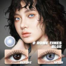 Lalens 1對全年適用 NVP HEMA 經典羅馬時代藍色 直徑14.2mm 基弧8.6mm 小瞳孔 自然美感韓系時尚設計 防UV 柔軟透氣舒適佩戴隱形眼鏡 適合女性女孩日常妝容 春季 Y2K風格 生日 學生返校禮物 適合所有臉型 - Rome BU - 查看 13