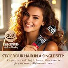 2 en 1 Boucleur de cheveux rotatif et peigne, Sèche-cheveux et coiffeur électrique 2 en 1, 1000W Sèche-cheveux avec revêtement en céramique, conception ergonomique avec tête de brosse de rechange et combo bouclage pour tous types de cheveux, outil de coiffure moelleux, cadeaux de rentrée scolaire