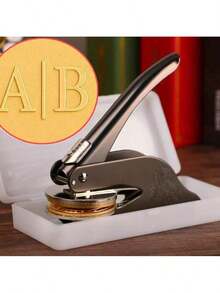1pc Customized Wedding Embosser, Personalized Letter Combination And Initial Embosser, Can Customize Any Logo, Metal Stamp For Business Office Anniversary Gift, Monogram Seal - Multicolor - View 22