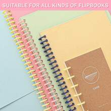 5/10件A4活页文件装订环30孔活页夹塑料围裙B5手册活页书线圈环可拆卸，5色混装随机